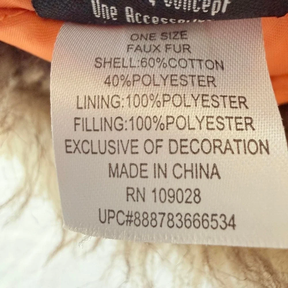 TrueTimber Camo One Size Faux Fur Trapper Hat Orange Lined